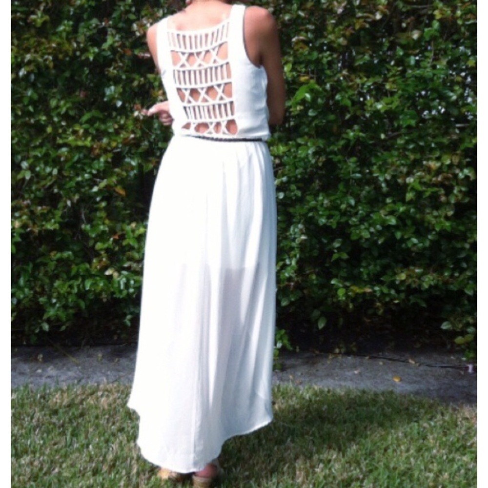 BNWOT White high-low dress